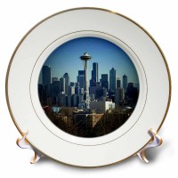 3dRose Seattle Space Needle and Downtown, Porcelain Plate, 8-inch   555476597